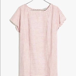 Madewell Stripe Play Button Back Dress